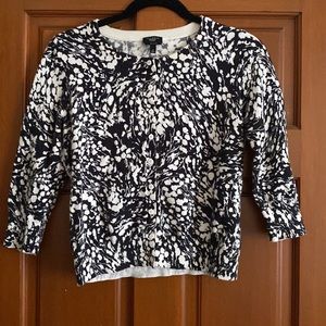 Talbots Pima Cotton Black and White Patterned Sweater Size S.
